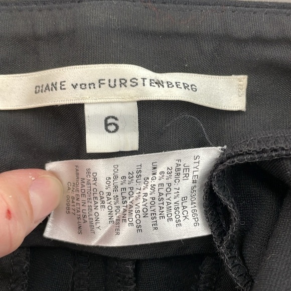 Diane Von Furstenberg Pants Women's 6 Black Bootcut - Picture 8 of 11